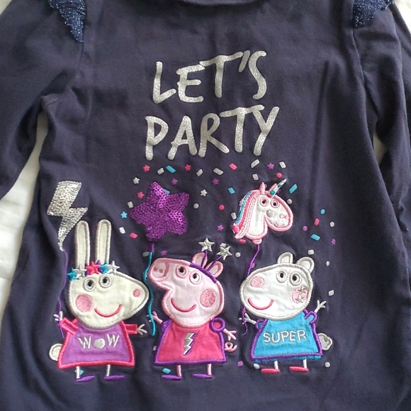 Peppa Pig Ruffled Shoulder Embroidered Party Shirt - Picture 2 of 6